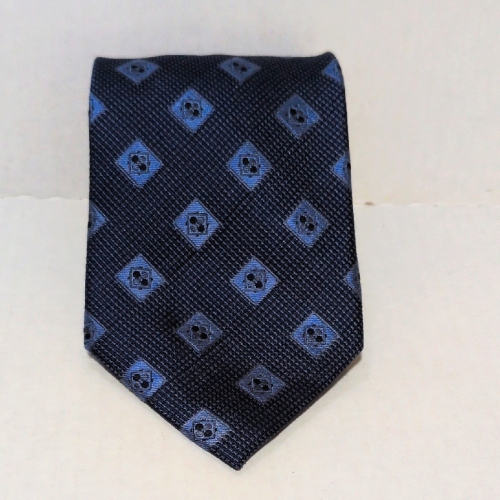 Daniel De Fasson Studio Men's 100% Silk Handmade Tie - Blue Print